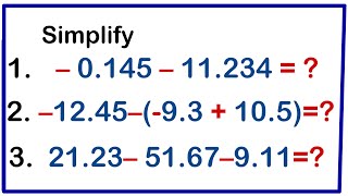 Negative and positive decimals addition