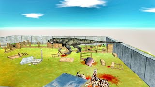 T-Rex Eats Animals In Zoos And Damages Them - Animal Revolt Battle Simulator