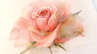 How to Paint a Pink Rose in Watercolor