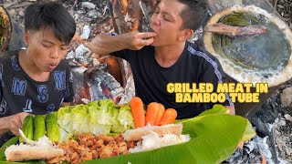 🔥 Grilled Pork Belly in Bamboo Tube & Rice in the Fields 🍃 | Wild Cuisine | Living Nature 🌿