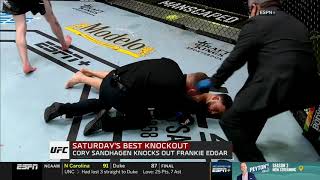 Cory Sandhagen knocks out Frankie Edgar with flying knee