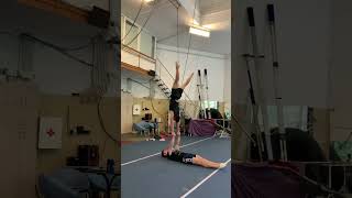 Most dangerous acrobatics trick #backflip #calisthenics #circus #gym #acrobatics #fitness #shorts