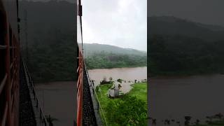 Monsoon Konkan Shastri Bridge 😍 #konkanrailway  #beautiful