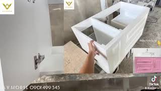 AV Horse #9 LA 2022: Tủ lavabo Sơn full màu mờ kết hợp ray âm & lề inox chống rỉ | Anh Vũ Official