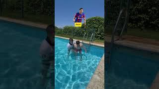 Adivina el jugador debajo del Agua 💦 (Reto de futbol piscinero) #shorts