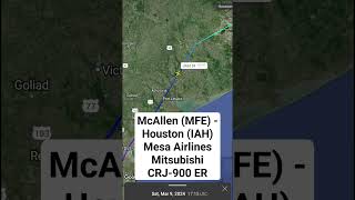 McAllen (MFE) - Houston (IAH) Mesa Airlines Mitsubishi CRJ-900 ER #shorts