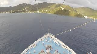 Timelapse Ship leaving the port of Tortola, British Island