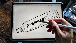 How to draw a tube of toothpaste - Easy Drawing Tutorial