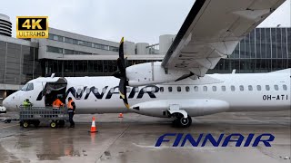 FINNAIR ATR 72-500 AY806 Economy - Stockholm to Helsinki, Arlanda Express, Snow Covered Airport (4K)