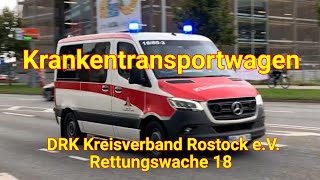 [Selten!] Krankentransportwagen 3 DRK Rettungswache Rostock-Zentrum auf Alarmfahrt