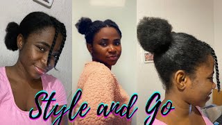 SIMPLE AND CUTE EASY EVERYDAY NATURAL HAIRSTYLES| Step by Step| Beginner Friendly| Yaa Dodouwa