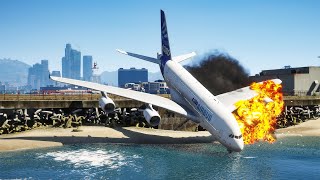 Emergency Landing Failed in GTA 5 Biggest Airplane Left Runway and Crash in Water