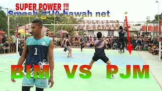 super power !!! voli terbaru smash g1l4 bawah net bikin merinding - BIM VS PJM voli air Upas 2022