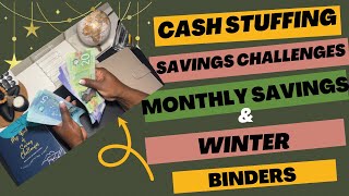 Cash Stuffing Monthly Saving Challenges | Winter Binder | Let’s Save Save Save