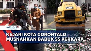 Kejari Kota Gorontalo Musnahkan Barang Bukti 55 Perkara, Didominasi Ribuan Botol Miras