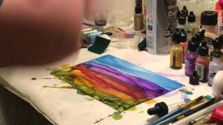 Alcohol Ink Landscape Demo