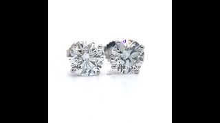 5.07 Carat Diamond Four-Prong Martini Solitaire Stud Earrings in 14k White Gold