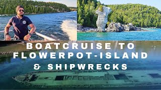 Boat Cruise to Flowerpot Island & Shipwrecks | Tobermory | Canada