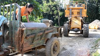 Farm single life freight. Rural life. Transport large concrete pipes. Girl delivery driver - Gia Bảo