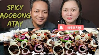 SPICY ADOBONG ATAY II FILIPINO FOOD MUKBANG II CHICKEN LIVER