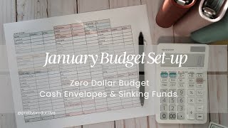 DETAILED JANUARY BUDGET SETUP | Zero dollar based budget | Cash Envelopes and Sinking Funds