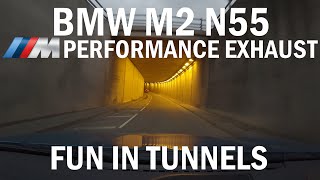 BMW M2 N55 with M Performance Exhaust - sound test in tunnels!