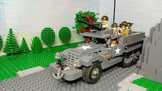 WW2 Lego Stopmotion U,S Sherman tank's go behind enemy lines.