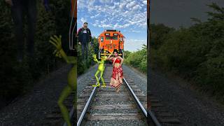 Frog girl and head magic dance train diving girl safe funny vfx