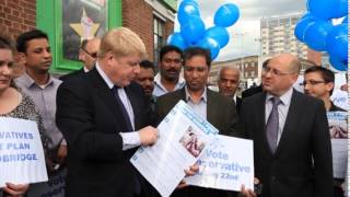 Mayor of London, Boris Johnson, visits Gants Hill,