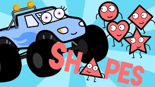 Learning Shapes Song With Mrs Monster Truck - Baby, Toddler, Kindergarten Kids Learning Videos