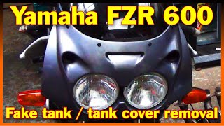 Yamaha FZR 600 tank removal (fake tank / tank cover)