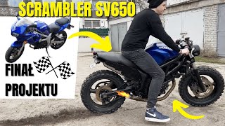 Finał budowy SCRAMBLERA Suzuki SV650 - Próba odpalenia, modyfikacje wydechu, tylne oświetlenie