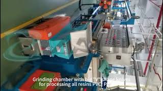 How to process hot startup materiasl from #cable extruder immediately? #machine #grinder #crusher