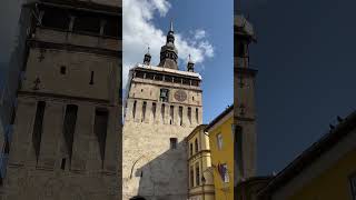 The Tower Clock in the medieval town of Sighisoara | Is this the most beautiful town in Romania?