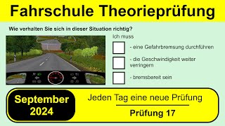 🚘 Führerschein Theorieprüfung Klasse B 🚗 September 2024 - Prüfung 17🎓📚