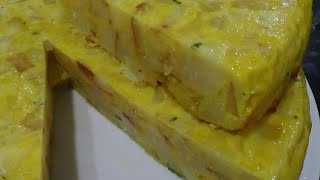 TORTILLA DE PATATAS AL HORNO ( solo en 10 minutos). SPANISH OMELETTE