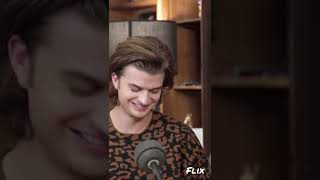 Joe Keery can't believe this Steve Harrington joke!?✨😆#strangerthings #shorts #steveharrington