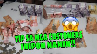 salamat sa mga customers nagbibigay ng tip my onti po kaming na ipon