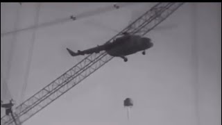 Helicopter crashing over the core of the Chernobyl reactor