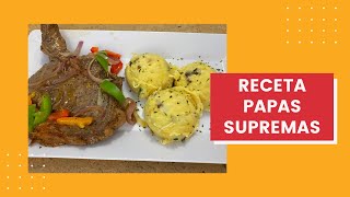 Receta Nuestras Papas Supremas - Papas Majadas con queso y bacon