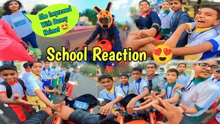 Bunny Helmet Reaction 😂 || School Reaction 😎 || Public Reaction 😁 ​⁠@DraggerZ900 ​⁠