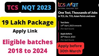 TCS NQT 2023 || Apply now