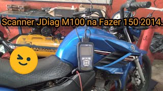 Scanner Jdiag M100 na Fazer 150 2014.