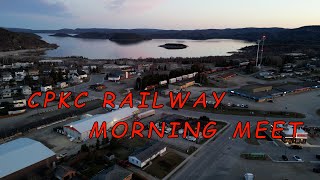 Sunrise and a train along Lake Superior ~ CPKC Railway ~ Marathon, Ontario, Canada - May 7, 2024