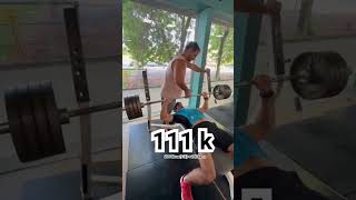 111kg x 6 repes [75k peso corporal] #press #gym #gymlife #gymmotivation