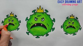 easy corona virus drawing || how to draw coronavirus poster drawing