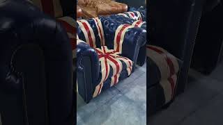 Flag union jack leather sofa #chesterfieldsofa #leathersofas #sofa #trendingshorts #newsong #latest