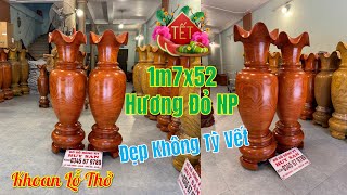 Lộc Bình Hương Đỏ Nam Phi 1m7x52 Chọn Vân Vip, Gỗ Lành Không Vết