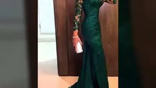 أجمل وأقوى فساتين السهرة والخطوبة باللون الاخضر The most beautiful dresses in green2019