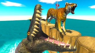 Avoid DEADLY SPIKES DON'T FALL to PURUSSAURUS - Animal Revolt Battle Simulator